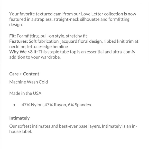 🔥 NEW Free People Love Letter Tube Top | BLACK - Picture 9 of 9